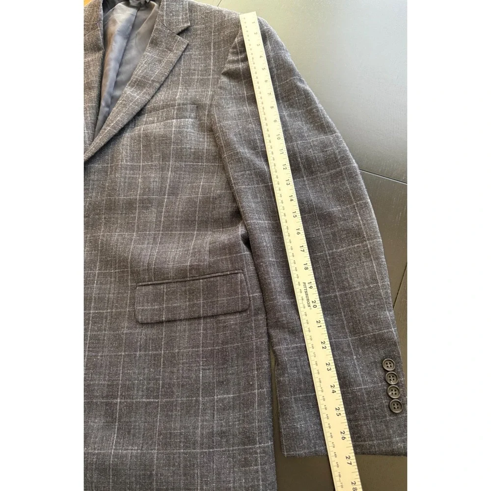 Jos. A. Bank Tailored Fit Sport Coat Mens 42L Blue Wool Silk Linen Blazer Jacket - Picture 13 of 16